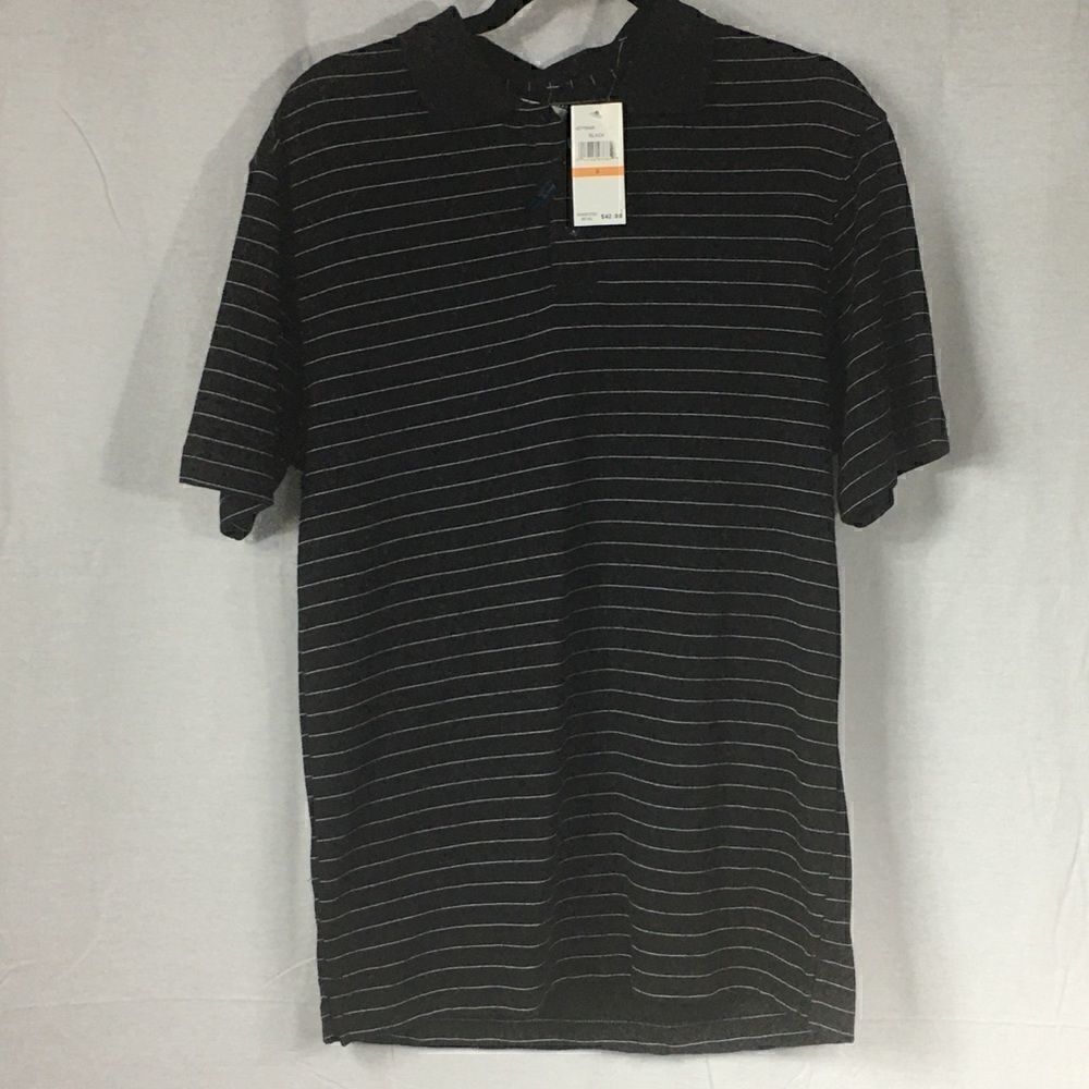 Haggar Small Cool 18  NWT black white polo shirt short sleeve collared bu…